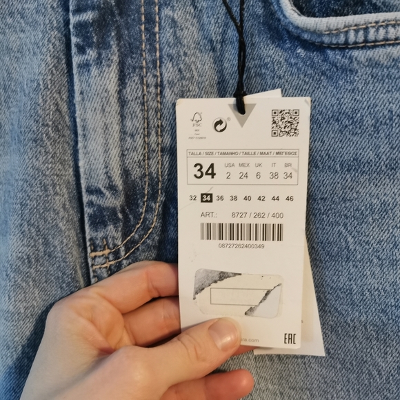 Zara Split Hem Slim High-Rise regular Length NWT Size 2 - Picture 8 of 9